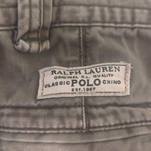 Ralph Lauren Mens 38 Green-Gray Cargo Shorts Vintage Nonstretch - Picture 11 of 11